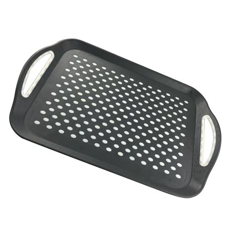 Hot Sale Anti Slip Plastic Pp Food Serving Tray With Handle For Home