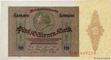 5 Millionen Mark DEUTSCHLAND 1923 P 090 B77 0809 Banknoten