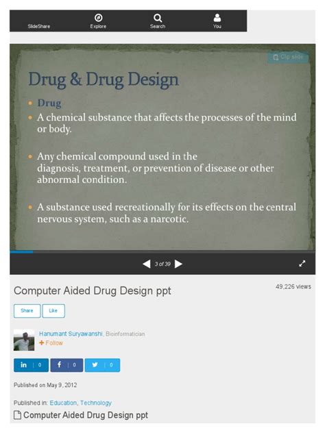 Computer Aided Drug Design | PDF | Drug Design | Quantitative Structure ...