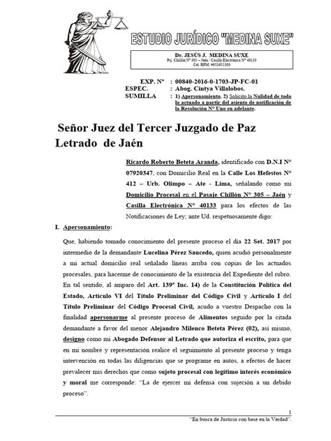 Ricardo Beteta Nulidad De Actuados Pdf