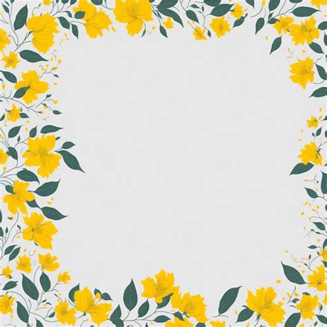 Quadro De Flores Amarelas Em Um Fundo Branco Vetor Premium