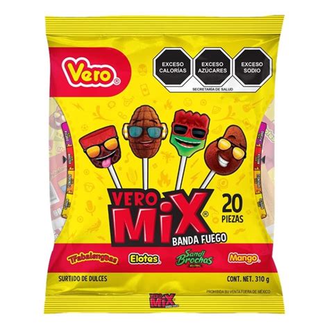 Surtido De Paletas Vero Mix Banda De Fuego 20 Pzas 310 G Walmart