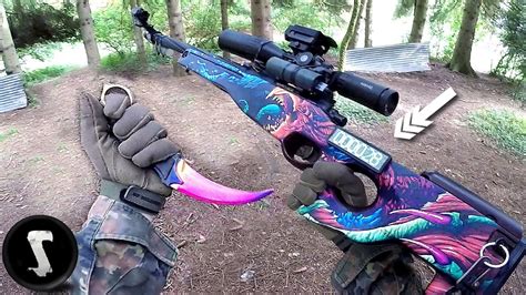 CS GO REAL LIFE AIRSOFT WAR AWP Hyper Beast StatTrak Karambit