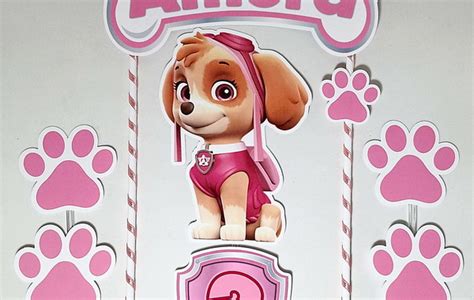 Topo De Bolo Patrulha Canina Skye Paw Patrol Rosa Png Off