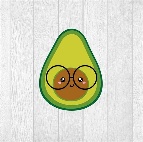 Avocado Svg Avocado Clip Art Fruit Clipart Kawaii Clipart Etsy