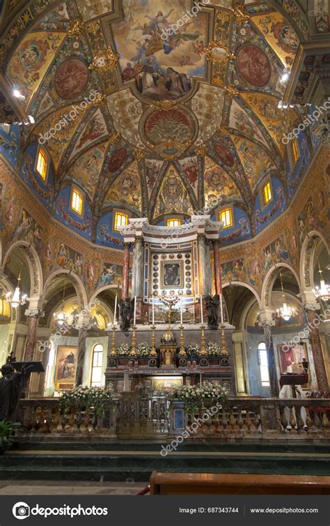 Pompei Italy September 2023 Interior Basilica Our Lady Rosary Pompeii