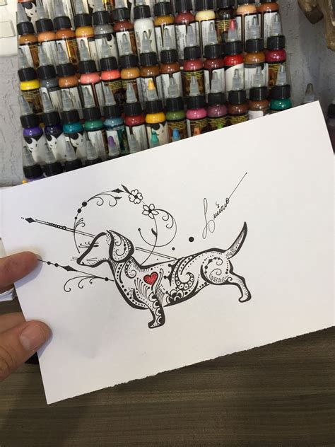 Pin By 📍insta Tatuador Luciano🇧🇷🇺 On Tattoos Luciano Dachshund Tattoo