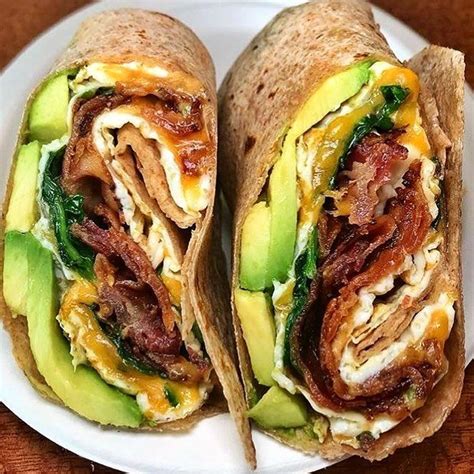 Bacon Egg And Cheese Wrap With Kale And Avocado Bacon Egg And Cheese