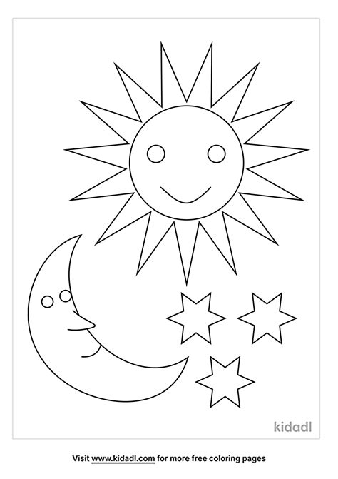 Sun Moon And Stars Coloring Page Free Space Coloring Page Coloring Home