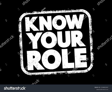 Know Your Role Text Stamp Concept Stock Vector Royalty Free