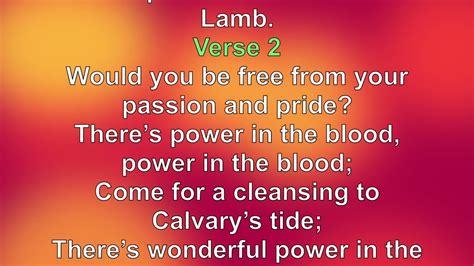 There Is Power In The Blood With Lyrics By Lewis E Jones Chords