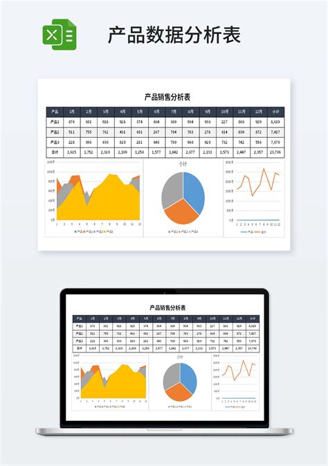 企业管理产品销售分析表 市场营销Excel模板下载 蓝山办公