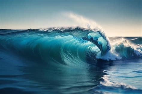 Premium Ai Image Closeup Shot Of A Beautiful Blue Sea Wave