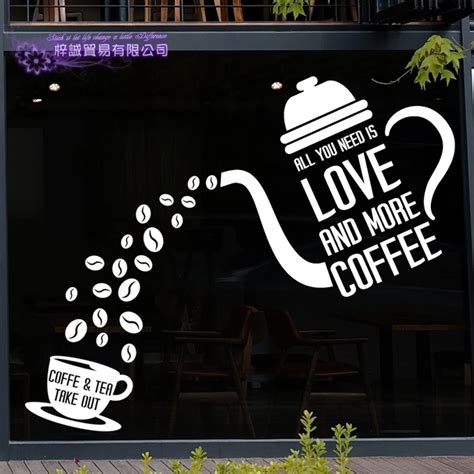 Dctal Coffee Sticker Letter Decal Cafe Poster Vinyl Art Wall Decals