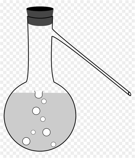 Flask With Sidearm And Stopper Png - Distilling Flask Laboratory Apparatus Drawing Clipart ...