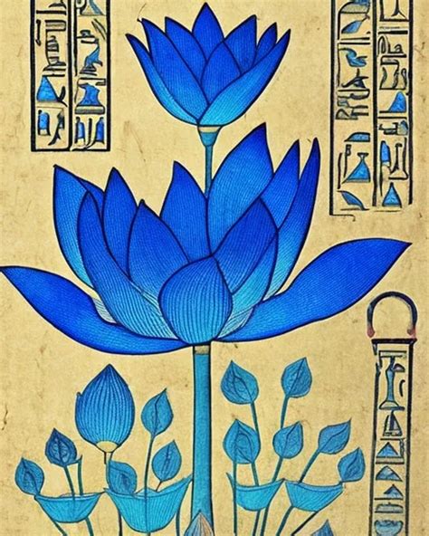 Prompthunt: The Blue Lotus, Blue Water Lily, Ancient Egypt,, 58% OFF