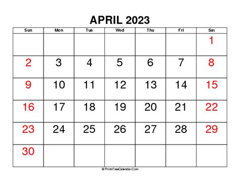 April 2023 Calendars (Word, PDF, Excel)