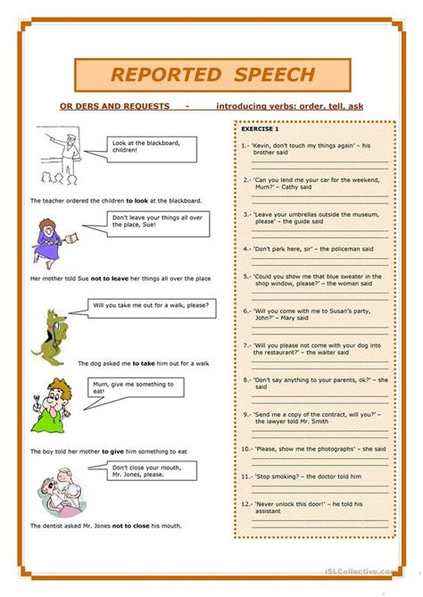 Reported Speech worksheet - Free ESL printable worksheets made by ...