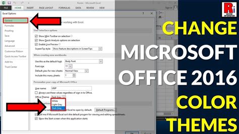 How To Change Microsoft Office New Color Themes Youtube