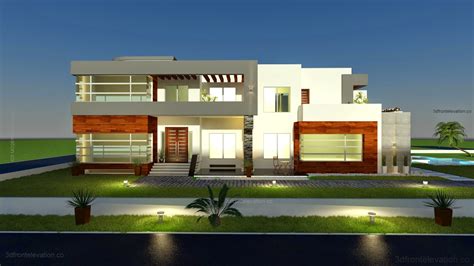 3d Front 500 Square Meter Modern Contemporary House Plan