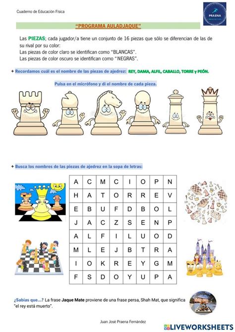 Ajedrez Interactive Worksheet For Ciclo Primaria Happy Fathers Day