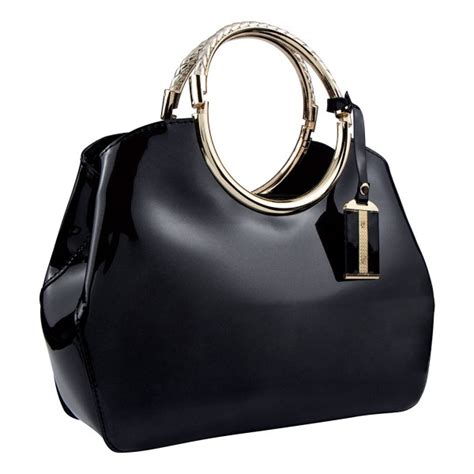 Women's Evening Bags Patent Leather Glossy Clutches Purses Shoulder Bag ...