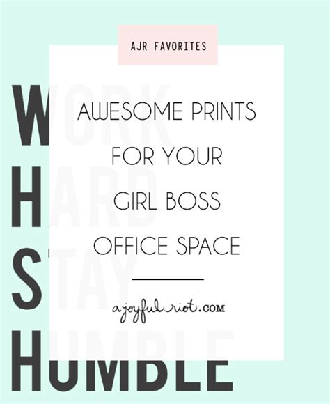 Free Inspirational Prints For Boss Babe Offices | A Joyful Riot