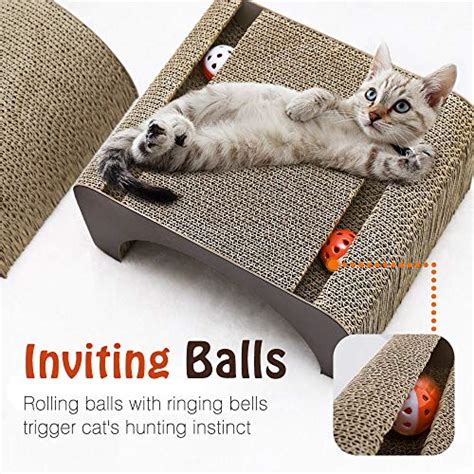 Pawaboo 2 In 1 Cat Scratcher Board Multifunctional Rectangle Cat