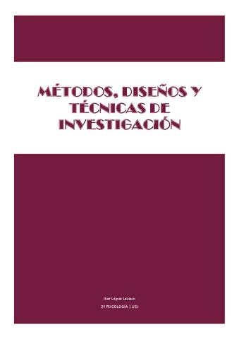 Metodos Disenos Y Tecnicas De Investigacion Pdf