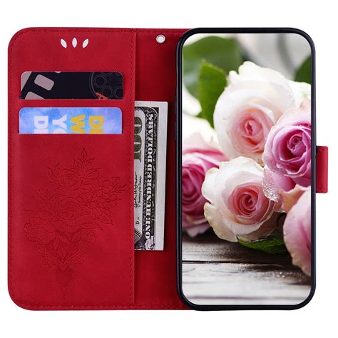 For Infinix Smart 5 X657 Hot 10 Lite Butterfly Rose Embossed Leather