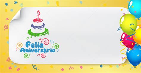 Banner Templates Feliz Aniversário Bolo Balões Vetor EPS download