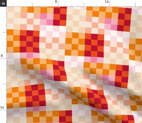 Rainbow Ombre Checker Checkerboard Fabric Spoonflower