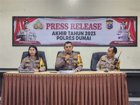 Polres Dumai Rilis Akhir Tahun 2023 Jumlah Kasus Kejahatan Menurun