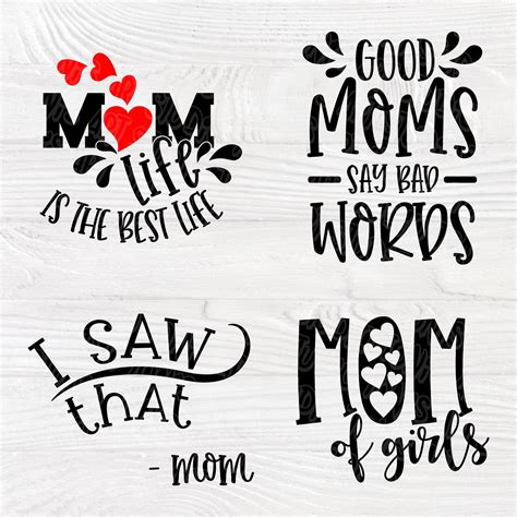 Mom Quotes Svg Bundle Mom Life Svg Cut Files Etsy Canada