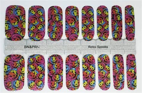 Retro Spooks Exclusive Design Wraps 100 Nail Polish Stickers Nail