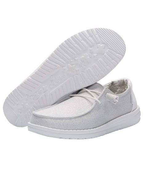 Hey Dude Women's Sparkling White Wendy Stretch Shoe