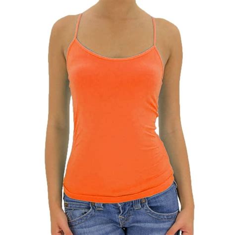 Musa Musa Womens Seamless Stretch Camisole Cami Tank Top Coral