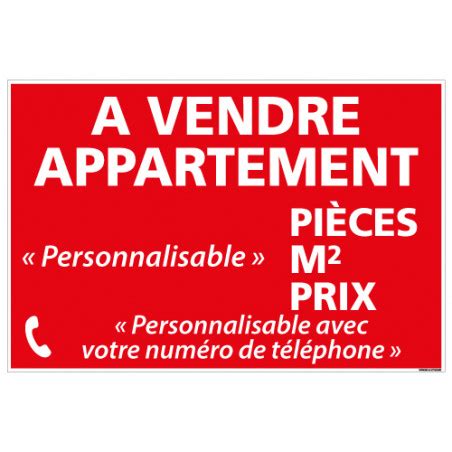 PANNEAU IMMOBILIER APPARTEMENT A VENDRE PERSONNALISABLE AKYLUX 3 5mm