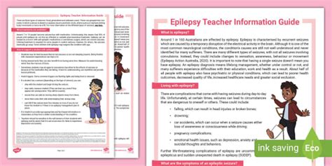 Epilepsy Fact Sheet PDF Teaching Resources Teacher Made