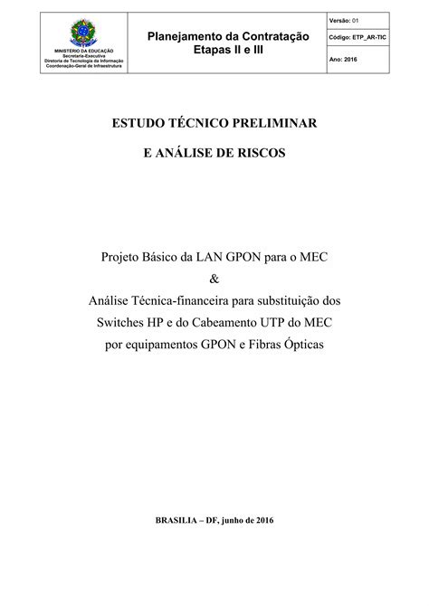 Projeto GPON Estudo Técnico Preliminar ETP v1 PDF