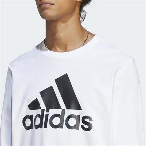 Adidas T Shirt Manches Longues Essentials Blanc