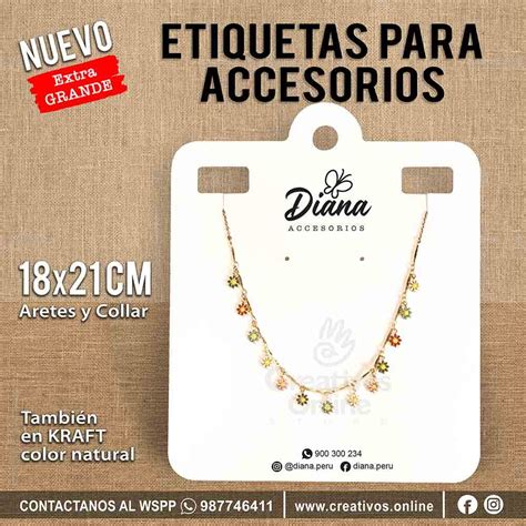 Etiquetas Para Aretes Y Cadena Personalizado Con Su Logo CREATIVOS ONLINE