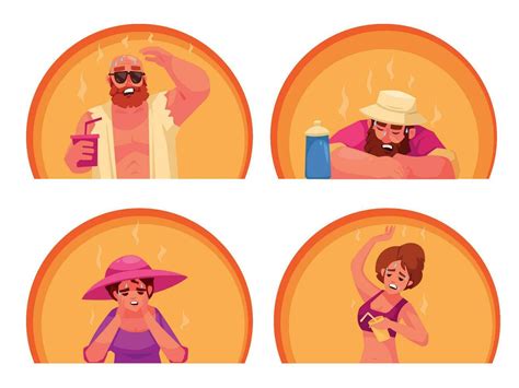 Hot Weather Flat Set 31983637 Vector Art At Vecteezy