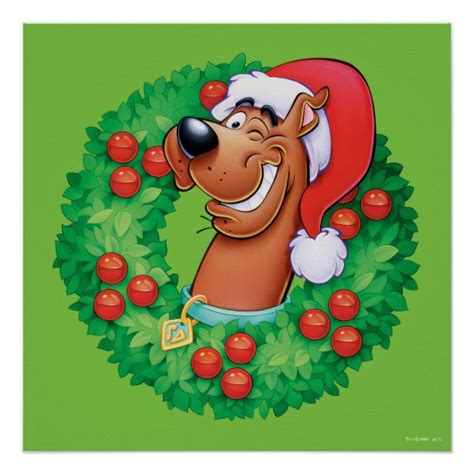 Scooby In Wreath Poster Christmas Cartoons Christmas