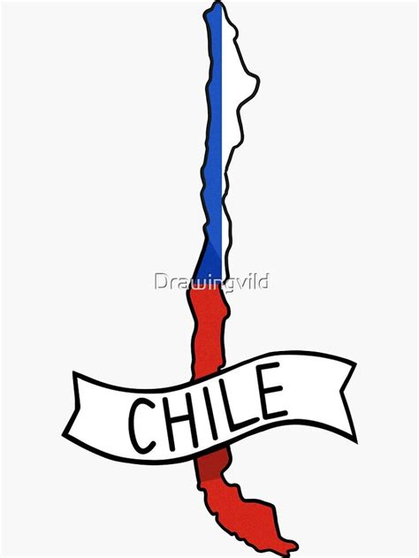 Chile Flag Map Sticker Sticker For Sale By Drawingvild In 2024