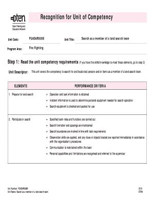 Fillable Online Oten Edu Search As A Member Of A Land Search Team