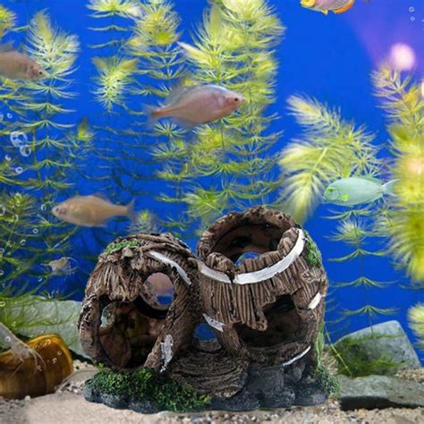 Resin Broken Barrel Cave Decor Aquarium Landscaping EBay