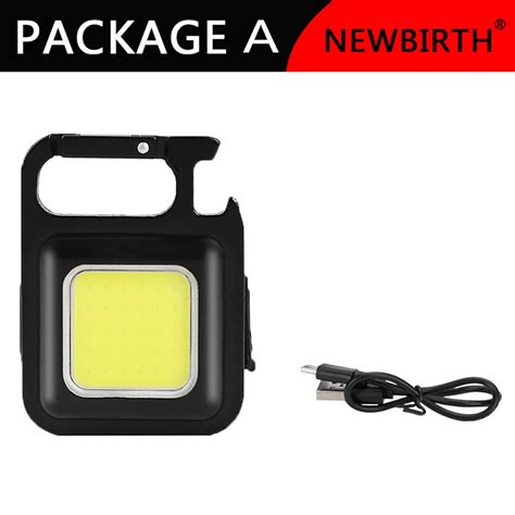 Mini led worklight portátil bolso lanterna chaveiros usb recarregável