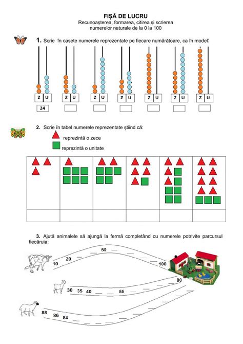 Recunoasterea Formarea Citirea Numerelor Worksheet Math For