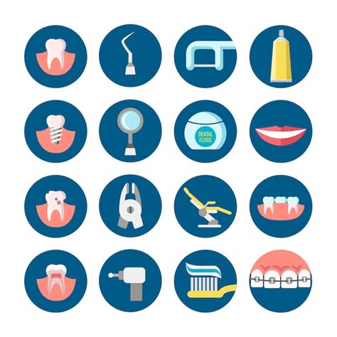 Premium Vector Dental Clinic Services Flat Vector Icons